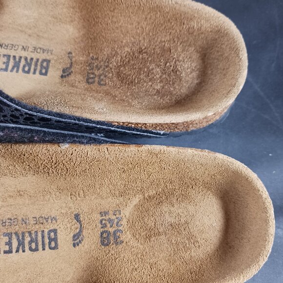 Birkenstock Arizona Birko-Flor Metallic Stones Black sandals US size 7 - Picture 3 of 10